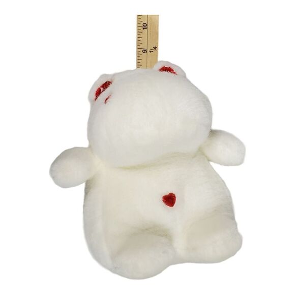 Goffa International Hippo Plush White Hearts Love Valentine's Stuffed Animal 8" - Picture 8 of 11